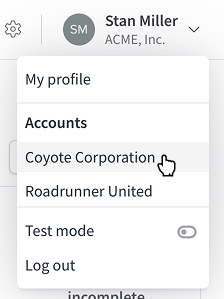 Account switcher