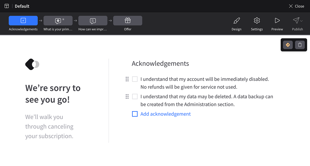 Acknowledgements step