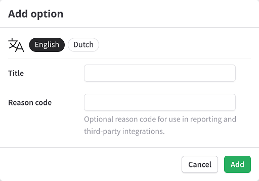 Add question option details