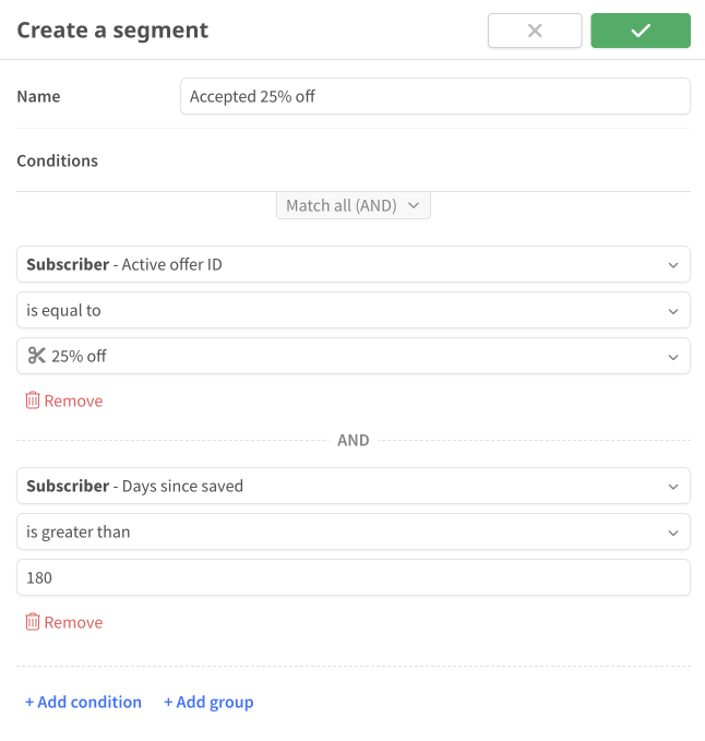 Creating an advanced segment