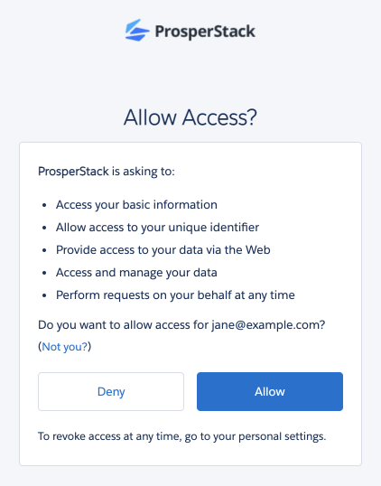 Allow access to Salesforce