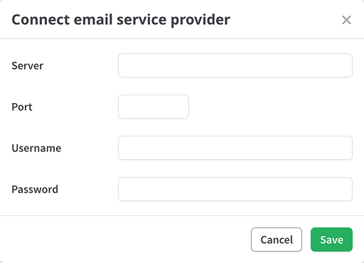 Connect email service provider