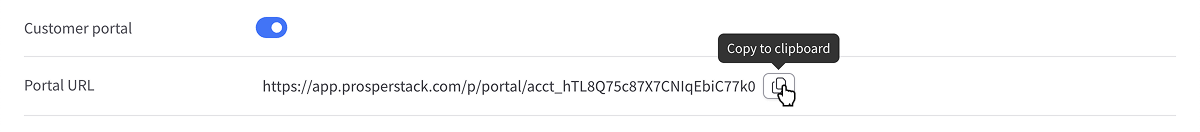 Copying the portal URL