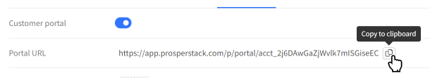 Copying the portal URL
