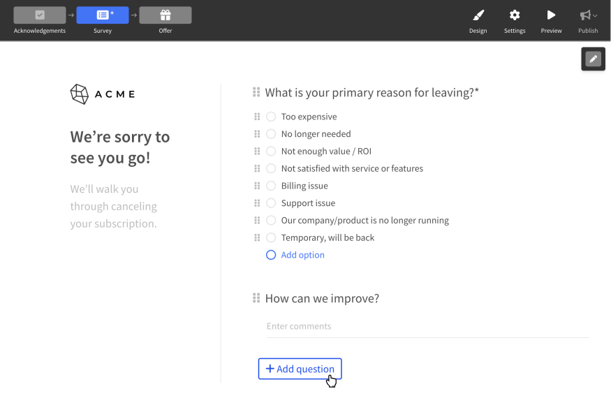 Default survey form