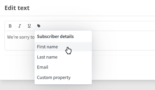 Inserting a property tag