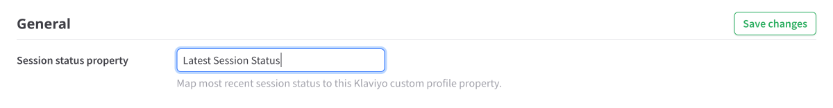 Map session status to Klaviyo property