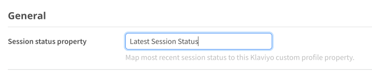 Map session status to Klaviyo property