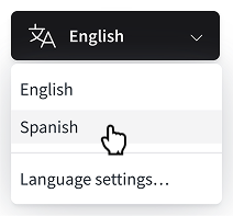 Language menu