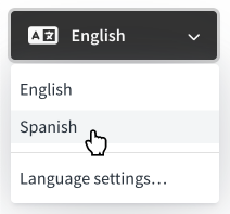 Language menu