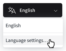 Language menu
