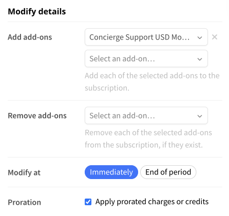 Modify subscription offer details