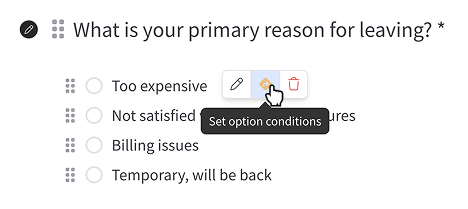 Question option conditions