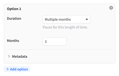 Pause subscription options