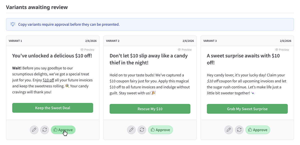 Reviewing Autopilot offer variants