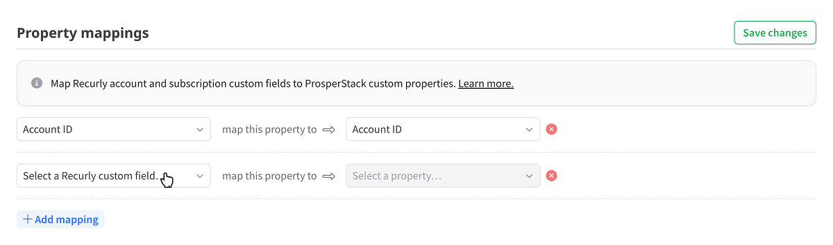 Recurly custom field mappings