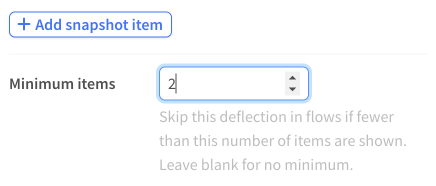 Minimum snapshot items