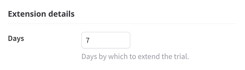 Trial extension details