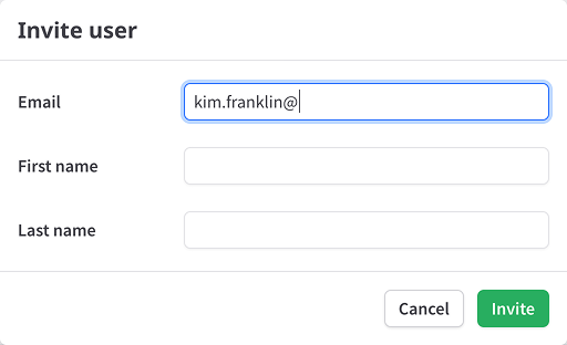 User invitation